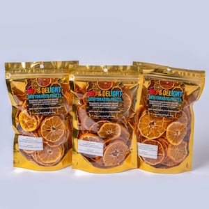 3-Pack Dried Tangerine Slices | Dehydrated Citrus for Cocktails, Tea, Baking & Gifting | 3 x 50g Bags | Natural Fruit Garnish.
