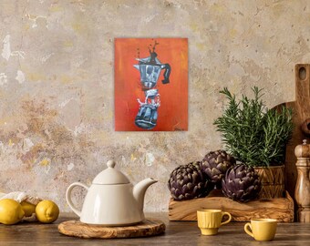 Espresso Moka Pot Art Matte Vertical Poster | Coffee Kitchen Wall Decor 12"x 16"