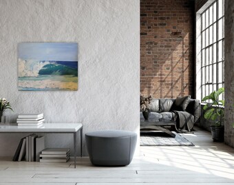 Offshore Barrel Seascape Poster Matte Horizontal Prints | Beach Coastal Wall Art 20"x 16"