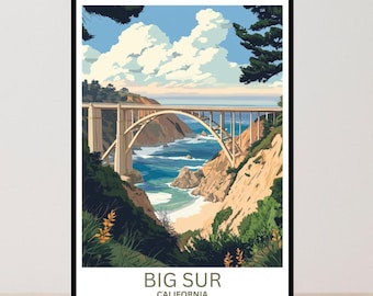Big Sur Travel Poster: California Coast Art Print (Digital Download)