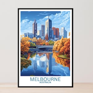 Melbourne Travel Poster: Coastal Australia City Art (Digital Download)