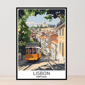 Lisbon travel poster, travel art, travel gifts, home decor, wall art, Portugal poster, coastal prints, prints art, framed art, city art