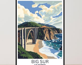 Big Sur Travel Poster: California Coast Art Print (Digital Download)