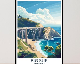 Big Sur Travel Poster: California Coast Art Print (Digital Download)