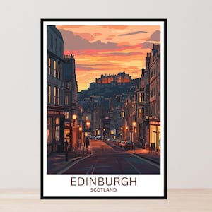 Edinburgh Travel Poster: Scotland City Art Print (Digital Download A5-A1 Sizes)
