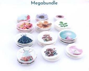 Mini Plate Decals Megabubdle | Printable Dollhouse Patterns (PDF Download)