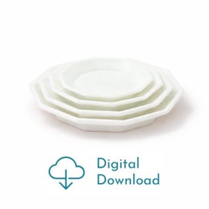 Mini Dollhouse Hexagon Plates – 1:12 Scale STL File (Digital Download)