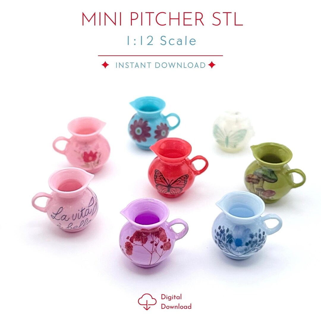 Pattern For Miniature Pitcher Miniature Pitcher | 3D Printable Dollhouse Pitcher STL - Etsy