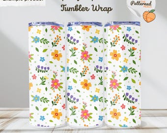 Spring Pop Tumbler Wrap | Hand Drawn Floral PNG (Digital Download)