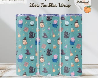 Whimsy Witchcraft Tumbler Wrap | Halloween Sublimation Design (Digital Download)