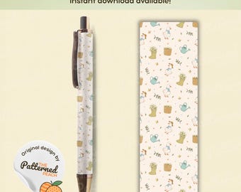 Goosey Garden Cottage Core Themed Pen Wrap PNG: (Digital Download)