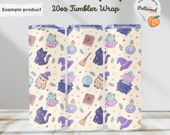 Halloween Witchy Magic Tumbler Wrap Sublimation Design (PNG Digital Download)