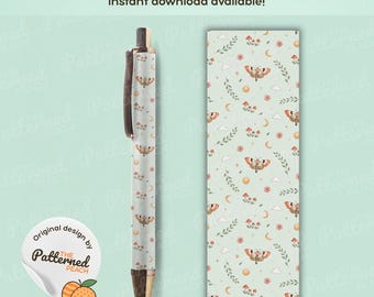 Moth Magic Bohemian Themed Pen Wrap PNG: (Digital Download)