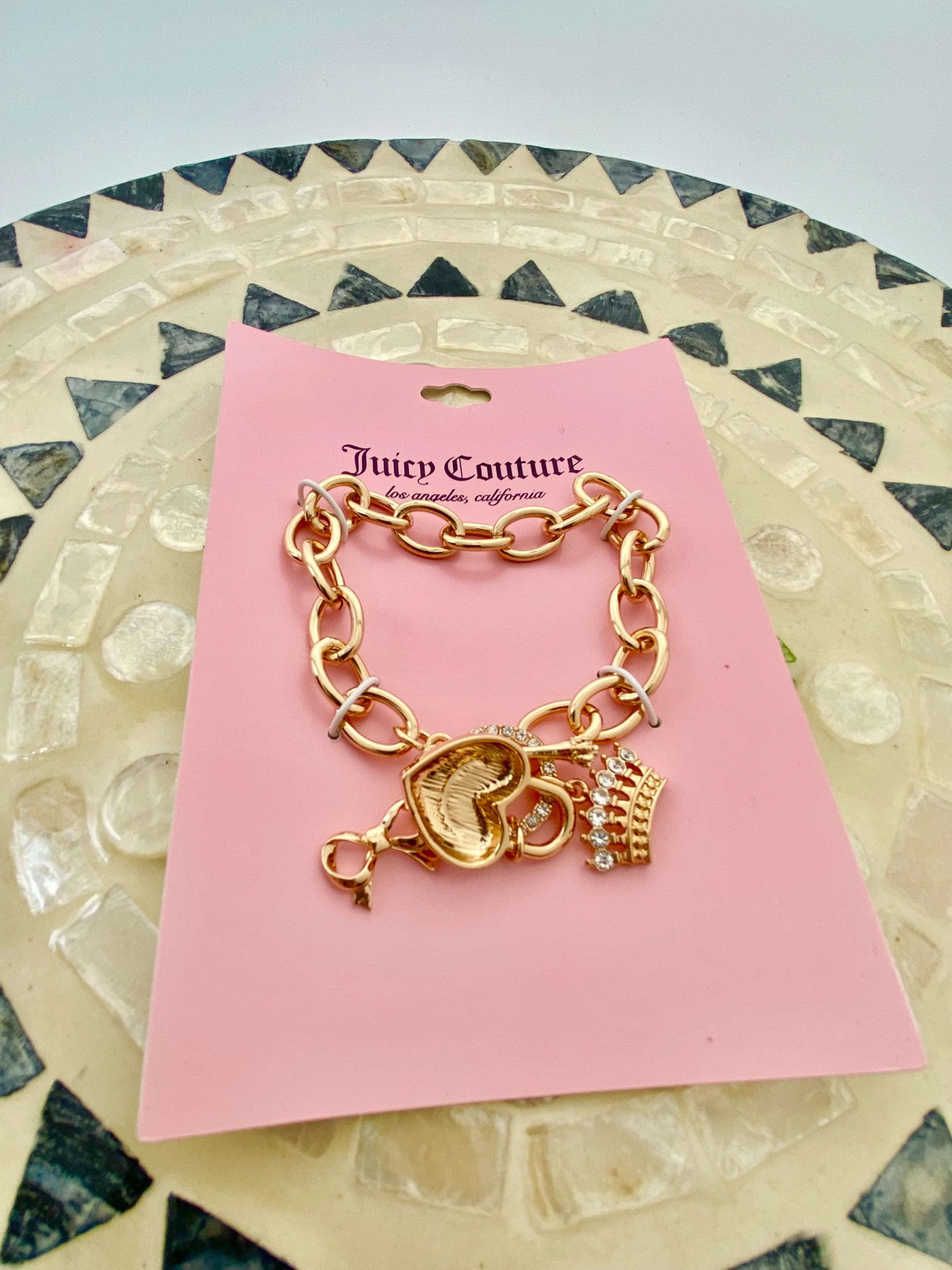Juicy Couture Gold Plated Heart Padlock, Crown & Bow Charm  display picture 2