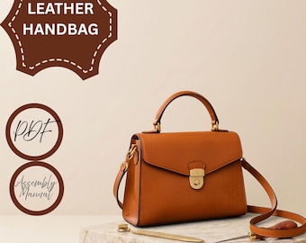Aurora Shoulder Bag Leather Pattern PDF, Handbag Craft Tutorial (A4 Printable)