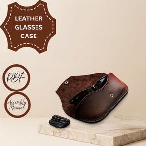 Leather Glasses Case Pattern PDF: Asymmetric Sunglasses Template (Digital Download)