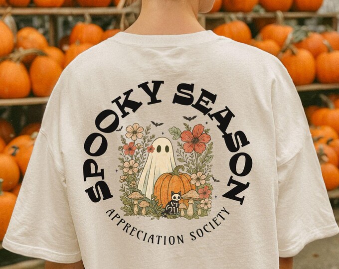 Spooky Season Appreciation Society Shirt Comfort Colors 1717 Tee Fall Ghost T-shirt Cute Halloween Ghost Shirt Autumn Aesthetic Tee