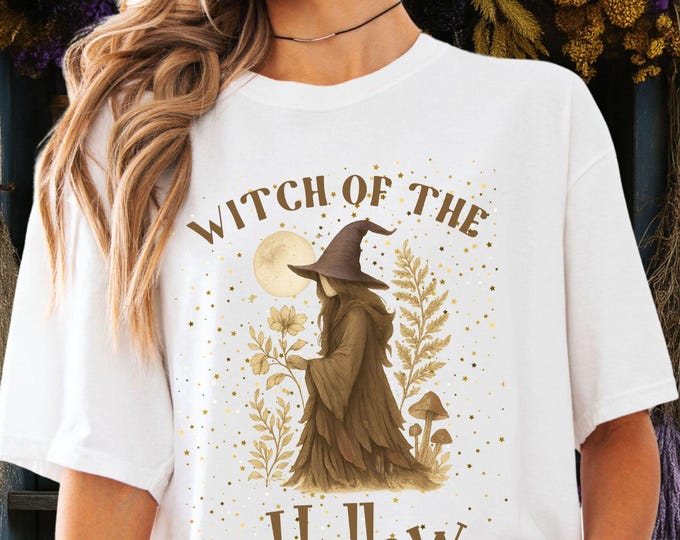 Witch of the Hollow Comfort Colors Tee: Enchanted Cottagecore Halloween T-Shirt