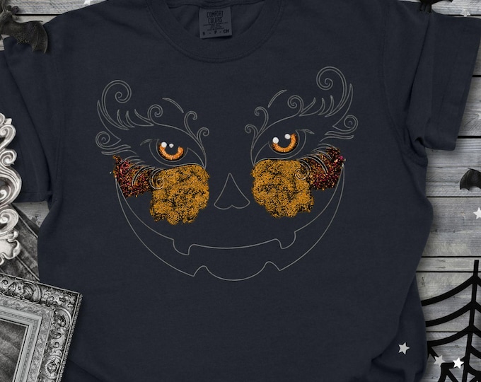 Featured listing image: Witchy Pumpkin Face Shirt: Comfort Colors Halloween Tee