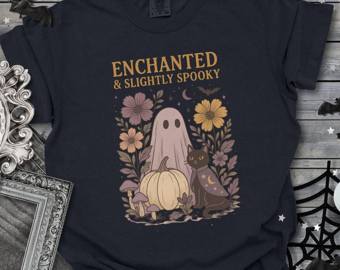 Enchanted Ghost T-Shirt: Spooky Halloween Tee - Comfort Colors