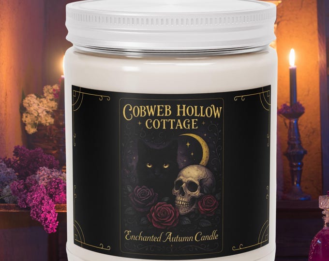 Gothic Spiced Pumpkin Soy Candle: Witchy Autumn Decor