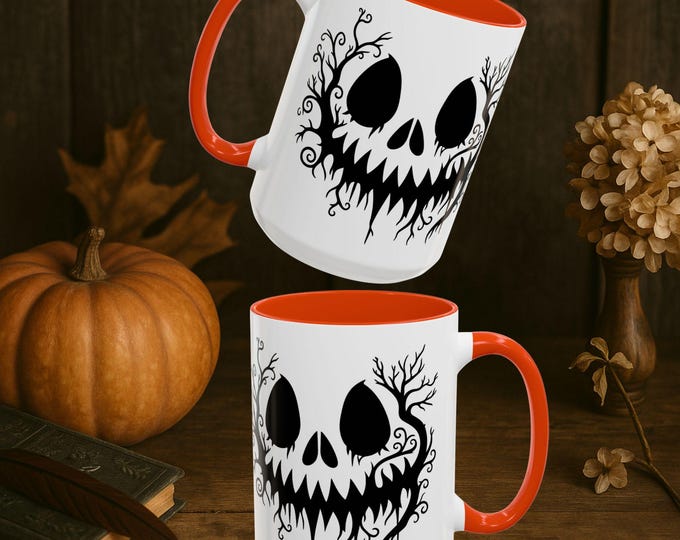 Pumpkin Face Halloween Mug: Spooky Jack O' Lantern Coffee Cup