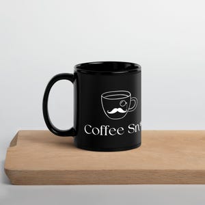 Coffee sn*b black glossy mug
