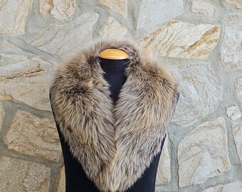 Col En Fourrure Véritable Multicolore Vintage - Taille Unique, Avec Attache, Occasion Très Bon état
