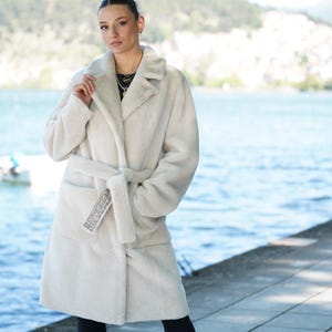 Luxury Sheepskin Jacket, Handmade Coat,Women’s Elegant Outerwear, Made in Greece,Reversible sheepskin jacket – can be worn on both sides.