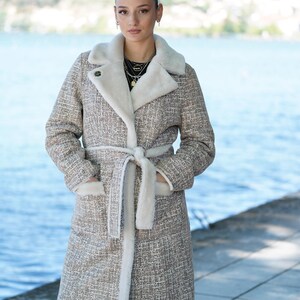 Luxury Sheepskin Jacket, Handmade Coat,Women’s Elegant Outerwear, Made in Greece,Reversible sheepskin jacket – can be worn on both sides.