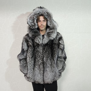Fur jacket, men&#39;s coat, real fox  fur jacket