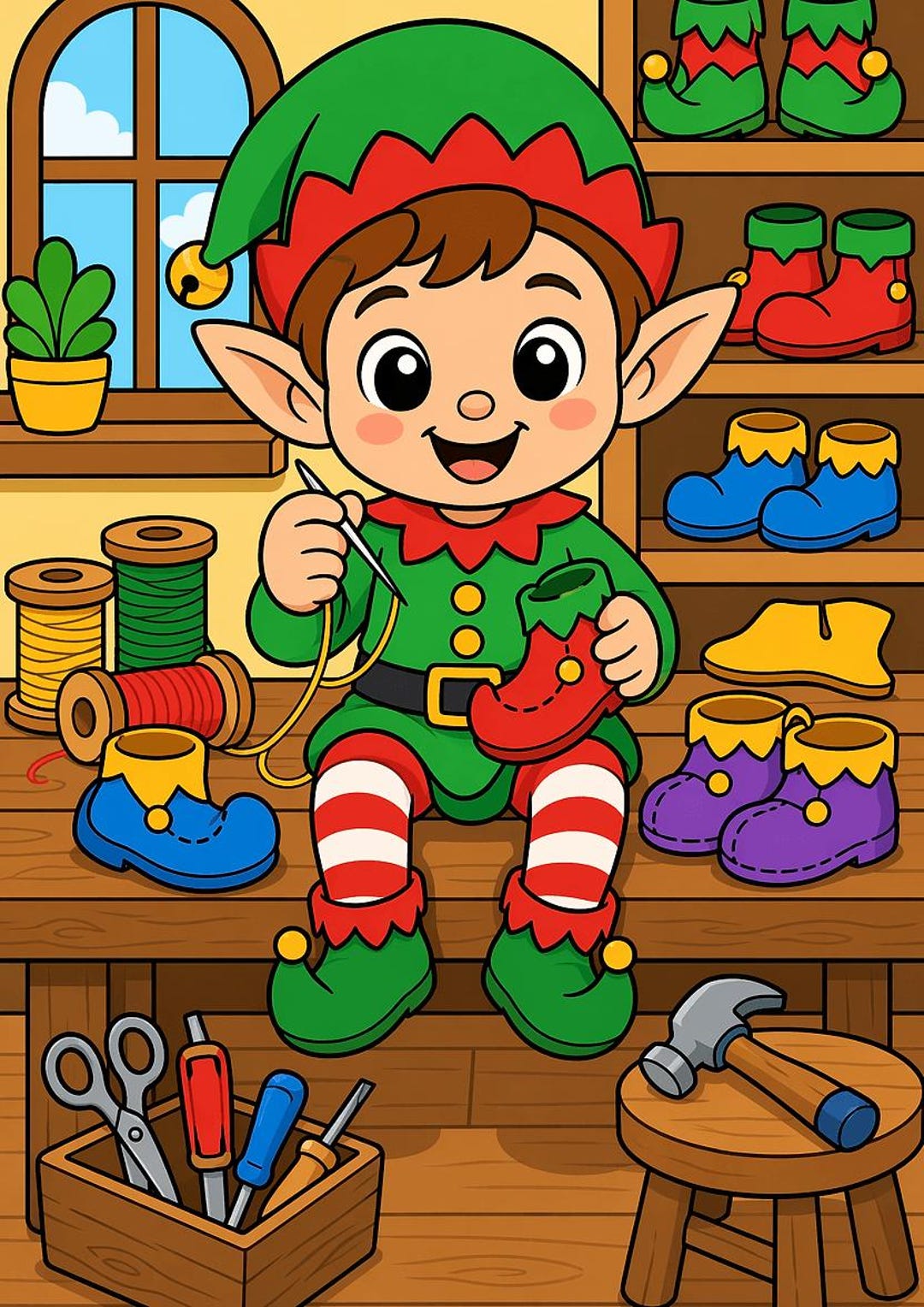 The Elves and the Shoemaker Coloring Book | Printable Fairy Tale Pages ...
