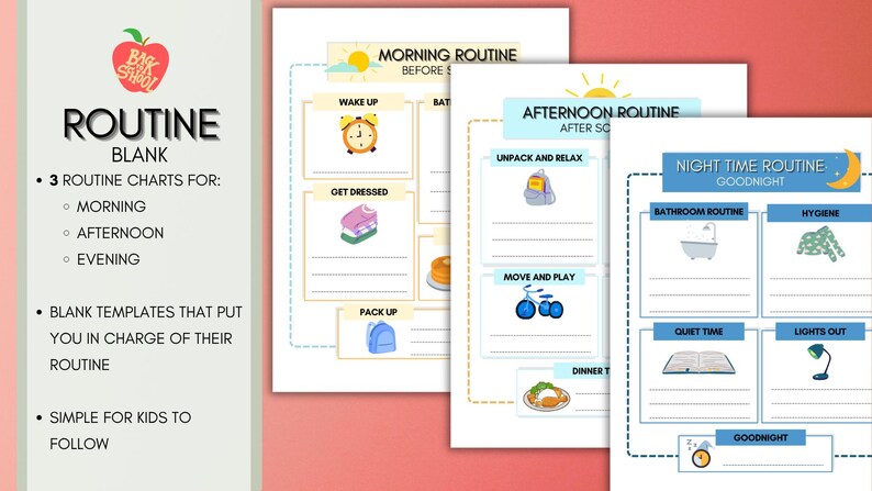 Back to School Routine Bundle | Printable Menus, Routine Trackers ...