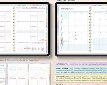 All-in-One Digital Planner 2025, 2026, Undated Digital Planner, Digital Journal, Digital Goodnotes Template, Notability, Daily Planner