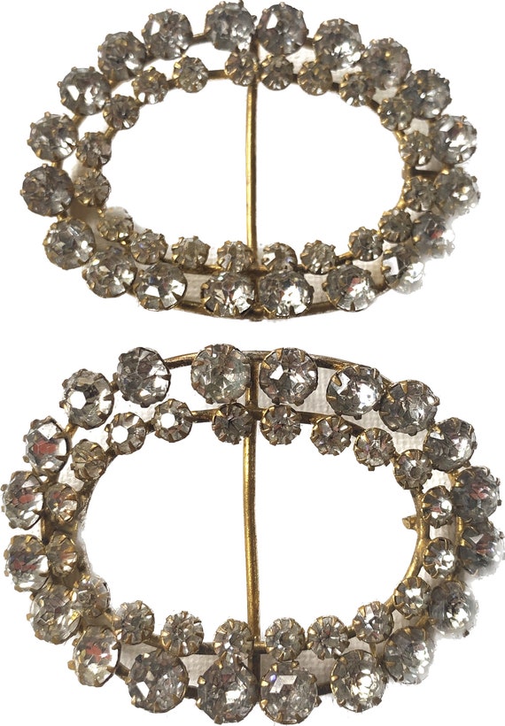 Vintage rhinestone shoe buckles Gem