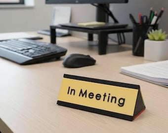 Availability Sign for Desk (Welcome, In Meeting, Do Not Disturb) or Customizable