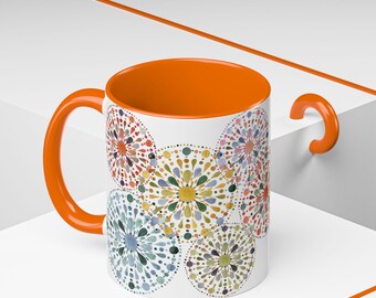 Ayurvedic Quote Mug "Without Proper Diet..." Colorful Herbal Design, Wellness Gift, Chai Coffee Tea Cup, Holistic Kitchen Decor
