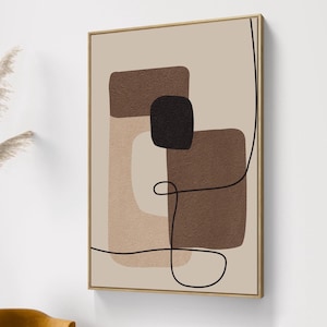 neutral abstract wall art, modern minimalist home decor, boho digital download