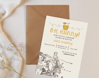 Winnie the Pooh Baby Shower Invitation: Oh Hunny Theme (Digital Download, Editable Template)