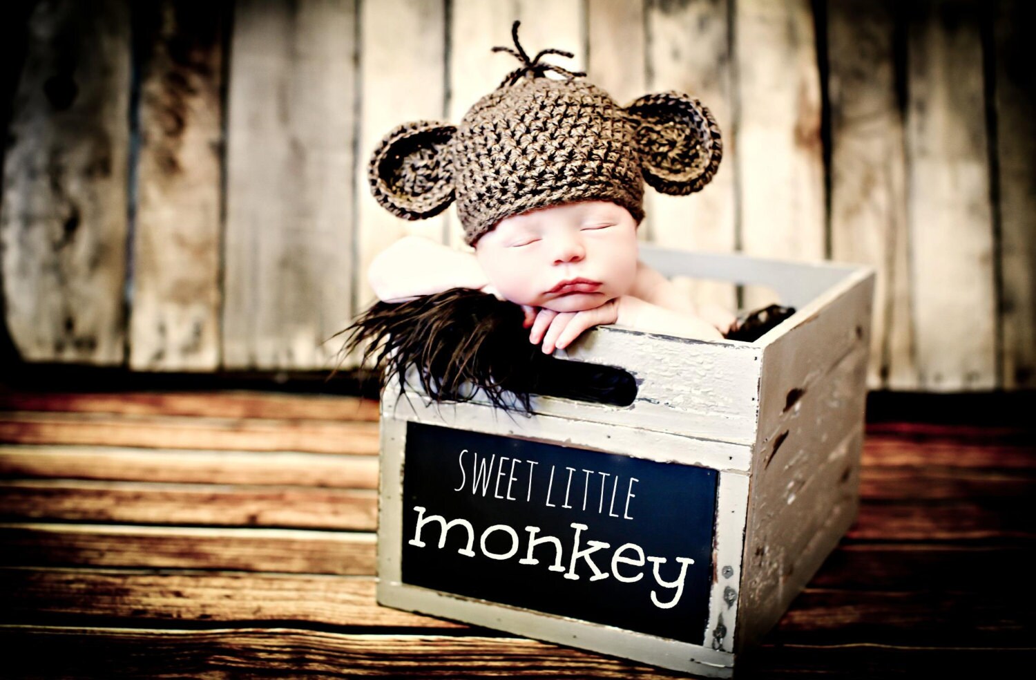 Newborn Photo Prop Baby Monkey Hat 