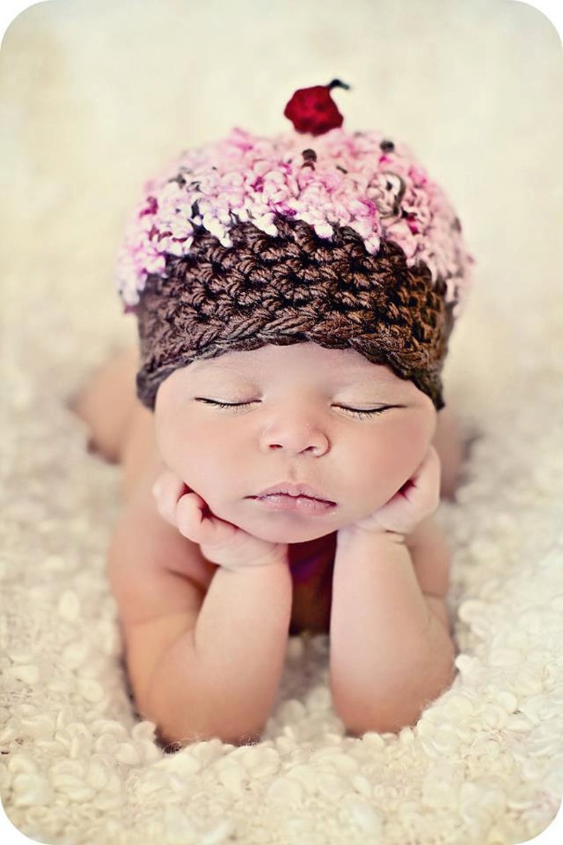 Newborn Baby Girl Photo Prop Cupcake Hat Etsy