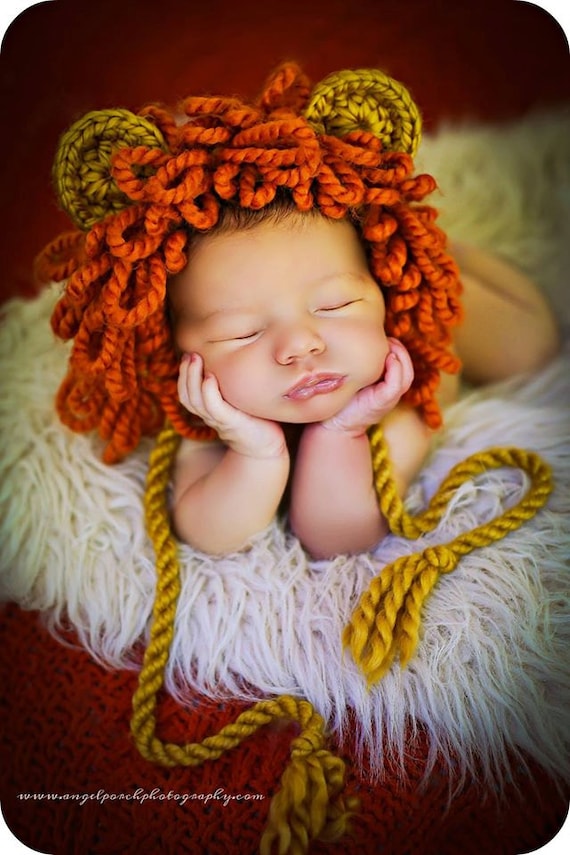 Photo Set Crochet Newborn Photography Boy Infant Knit Lion Hats Pants Baby Props