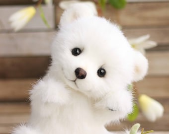 Polar Bear Ice Cube OOAK kunstenaar collectible gevulde teddybeer handgemaakt (op bestelling gemaakt)