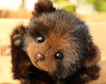 Teddy Bear cub Stesha OOAK artist collectible stuffed teddy bear handmade toy cute realistic teddybear best valentine's day