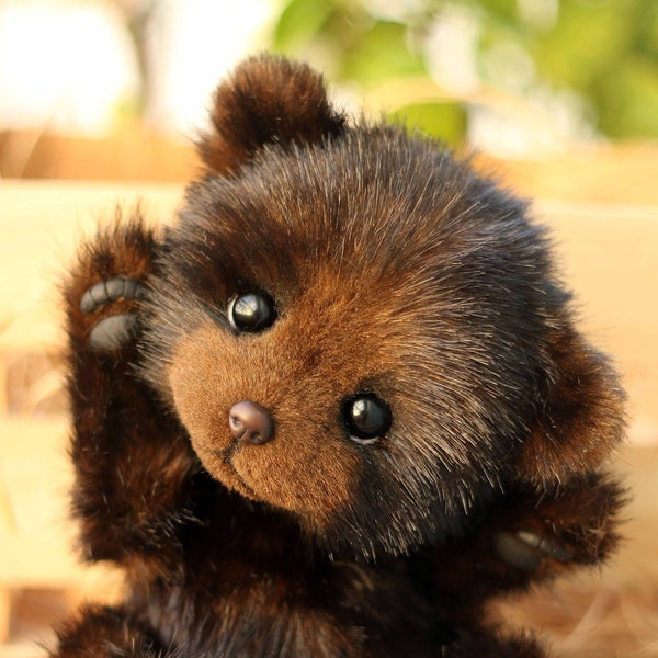 Teddy Bear cub Stesha OOAK artist collectible stuffed teddy bear handmade toy cute realistic teddybear best valentine's day