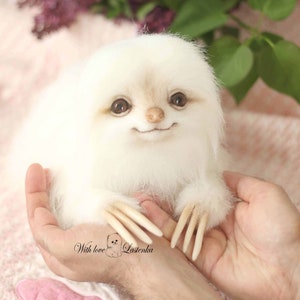 Sloth Brooke Stuffed realistic artist toy.  Stuffed OOAK collectible handmade plush teddybear. artdoll best gift (made to order)