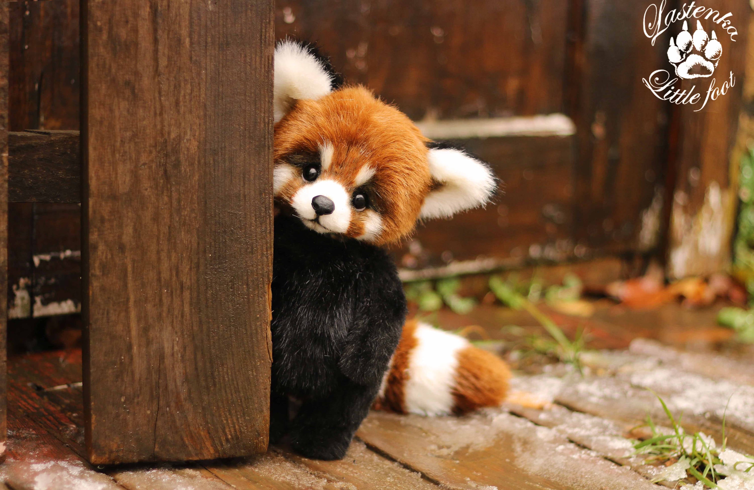 ハンドメイド 作家 ぬいぐるみ テディベア トイプードル レッサーパンダ 国内作家様 テディベア ぬいぐるみ レッサーパンダ - メルカリ