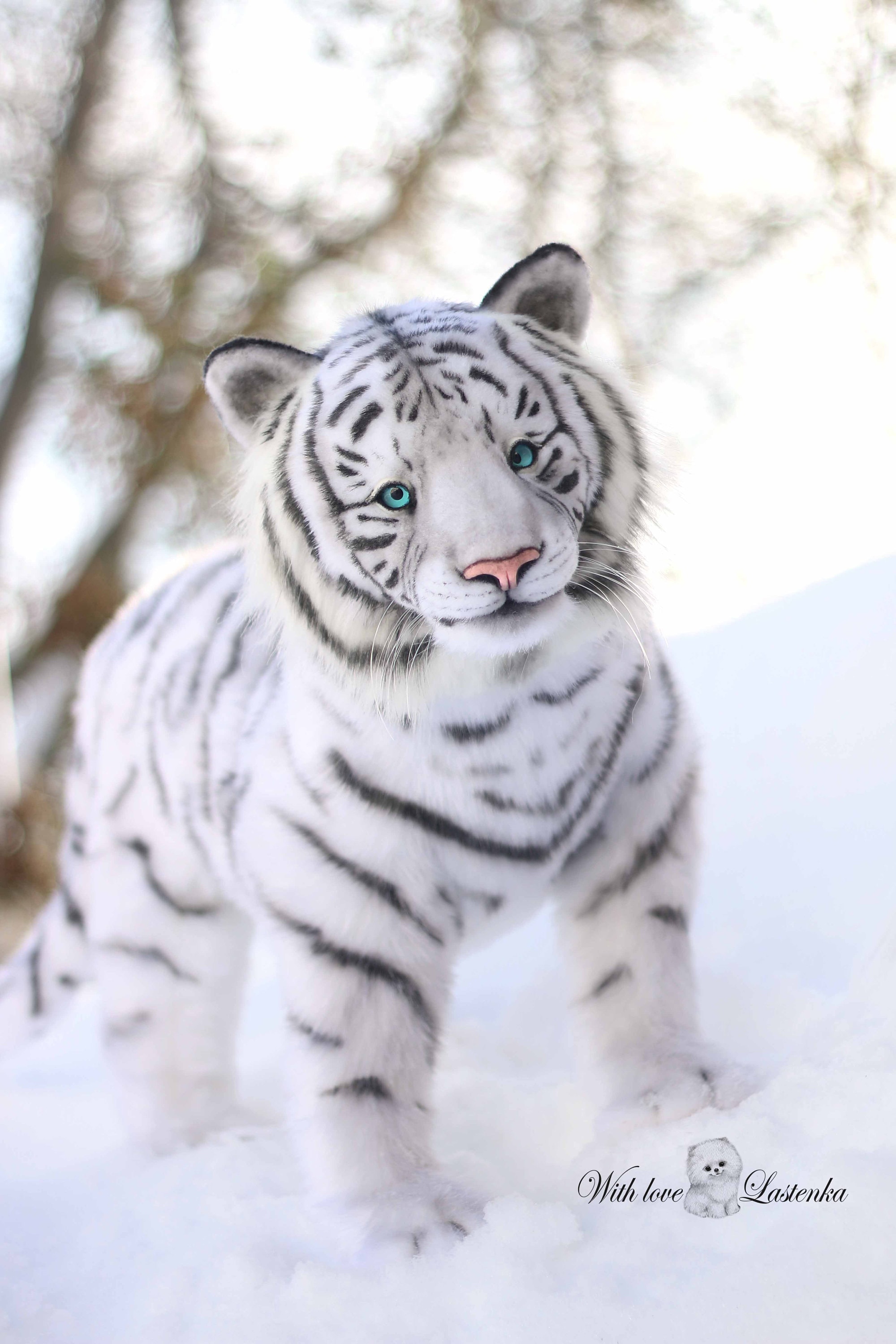 手作りホワイトタイガーエベレストアートドール：リアルなコレクター