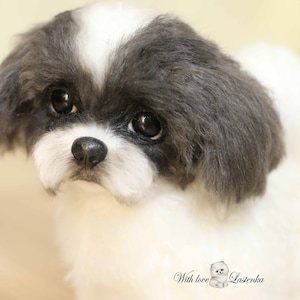 Shih Tzu puppy realistic Stuffed dog collectible Artist toy OOAK teddy dog Portrait pet spitz animal by photo (made to order)
