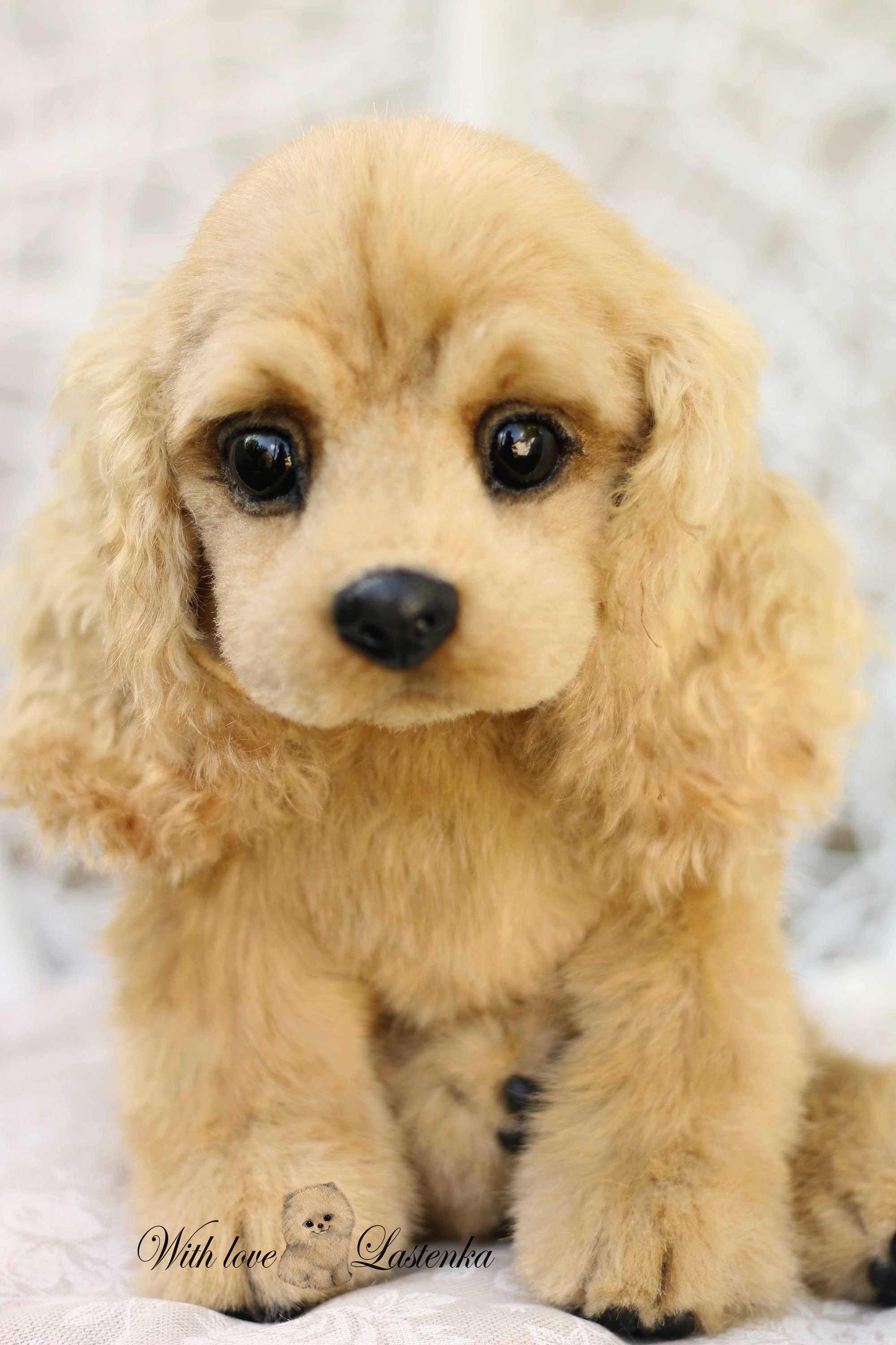 OOAK アメリカンコッカースパニエルぬいぐるみ：手作りコレクター向け